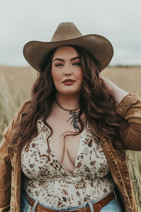 Coastal Cowgirl Outfit Plus Size, Country Festival Outfit Plus Size, Plus Size Western Photoshoot, Cowgirl Outfit Plus Size, Country Concert Fits Plus Size, Country Music Festival Outfits Plus Size, Rodeo Outfits Plus Size, Cowgirl Outfits Plus Size, Lingerie Outfit Going Out