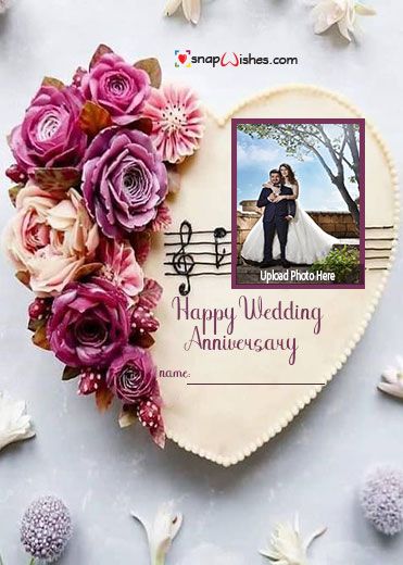 Photofunia Marriage Anniversary Cake with Photo - Name Photo Card Maker Happy Anniversary To Brother And Wife, Anniversary Card With Photo, Happy Wedding Anniversary Photo Frame, Anniversary Wishes Photo Frame, Wedding Anniversary Photo Frame Ideas, Anniversary Frame Ideas, Anniversary Wishes With Photo, 31 Anniversary, Happy Anniversary Photo Frame