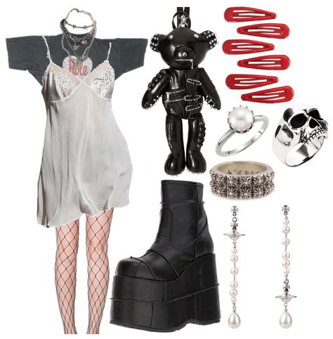 Gig Outfit Ideas, Necklace Png, Outfits Goth, Gig Outfit, Punk Outfit, Alt Outfits, Outfit Chic, Grunge Goth, Alternative Outfits