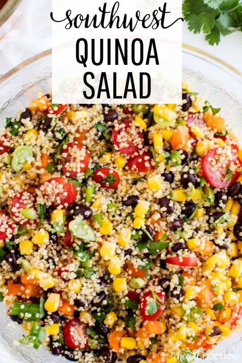 Colorful Quinoa Salad, Best Tasting Quinoa Recipes, Southwest Chicken Quinoa Bowl, Dressings For Quinoa Salad, Quinoa And Corn Salad, Southwestern Quinoa Bowl, Quinoa Recipes Southwest, Quinoa Dip Recipes, Easy Quinoa Lunch Recipes