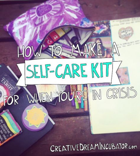 How To Make A Self-Care Kit For When You're In Crisis Coping Kit, Self Care Kit, Crisis Survival Kit Dbt, Mental Crisis Kit, Emotional Toolkit, Self Care Tool Kit, Distress Tolerance, Mental Wellbeing, Health Awareness