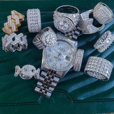 Iced Chains For Men, Iced Rings For Men, Iced Out Earrings Men, Iced Out Jewelry Collection, Ice Diamond Jewelry, Hip Hop Rings Men, Iced Out Ring Men, Iced Out Rolex Men, Iced Out Chains Men