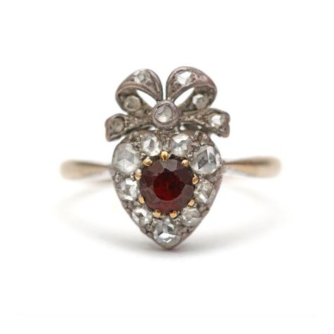 Finding Neverland | allaboutrings: Victorian 14k Gold Garnet and... Bow Engagement Ring, Victorian Wedding Ring, Unusual Engagement Rings, Ring My Bell, Victorian Engagement Rings, Antique Jewelry Rings, Diamond Bows, Traditional Engagement Rings, Traditional Diamond