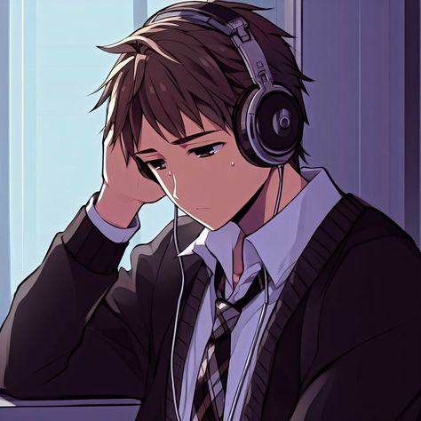 Anime Listening To Music Icon, Person Listening To Music Reference, Anime Character Listening To Music, Listening To Music Reference, Anime Listening To Music, Person Listening To Music Drawing, Listening To Music Drawing, Quote Banner, Music Cover Photos