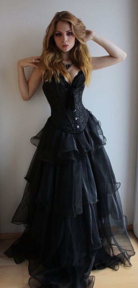 #Weddingdresses » 18 Non-traditional Black Gothic Wedding Dresses to Love! Halloween Wedding Dresses, Lace Sweetheart Wedding Dress, Wedding Dress Black, One Shoulder Prom Dress, Gothic Wedding Dress, Corset Dress Prom, Sweetheart Prom Dress, Elegant Prom Dresses, Evening Party Gowns