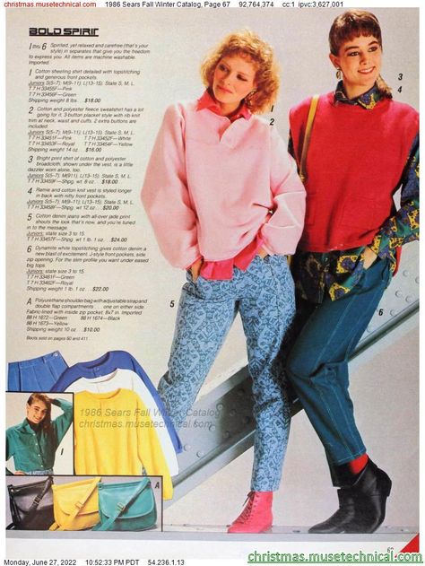 1986 Sears Fall Winter Catalog, Page 67 - Catalogs & Wishbooks 80s Movies Fashion, 80s Girl Fashion, 1987 Fashion, 80s Womens Fashion, 80s Inspired Outfits, 1980s Fashion Trends, Fashion Through The Decades, 1980 Fashion, 1980’s Fashion