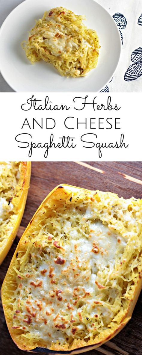 Italian Herbs and Cheese Spaghetti Squash is delicious and easy to prepare. It makes the perfect side dish, but could also be served as the main course. Cheese Spaghetti Squash, Recipes Filipino, Stuffed Squash, Italian Herbs, Cheese Spaghetti, Rice Chicken, Sauce Chicken, Indian Chicken, Spaghetti Squash Recipes