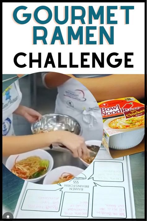 Culinary Projects For Middle School, Culinary Arts Lessons High Schools, Middle School Cooking Class Lesson Plans, Culinary Activities For Kids, Culinary Arts Lessons, Kids Cooking Class Ideas, Gourmet Ramen, Culinary Arts Classroom, Cooking Lesson Plans