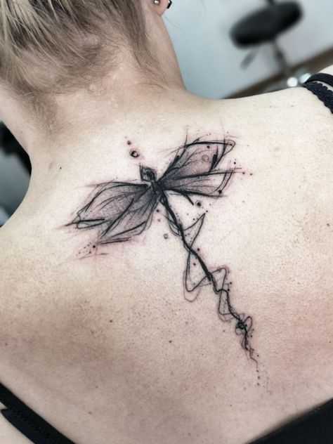 Dragon Fly Neck Tattoo, Dark Dragonfly Tattoo, Gothic Dragonfly Tattoo, Sketch Dragonfly, Dragonfly Sternum Tattoo, Dragonfly Tattoo Ideas Unique, Dragonfly Sketch, Dragonfly Tattoo Ideas, I'm Fine Save Me