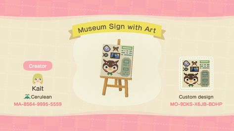 Animal Crossing Blathers Museum Sign Acnh Blathers, Museum Branding, Motif Acnl, Museum Photography, Animals Crossing, Crossing Sign, Animal Crossing Qr Codes Clothes, Qr Codes Animal Crossing, Museum Poster