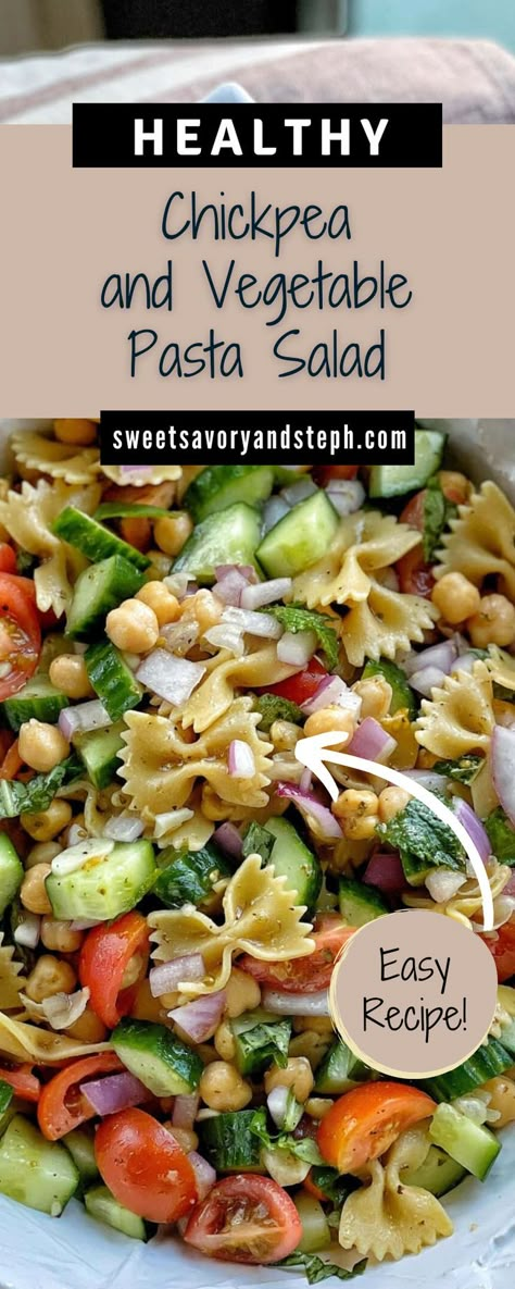 Vegan Cucumber Pasta Salad, Pasta Salad Olive Oil, Easy Lunch Salad Ideas For Work, Chickpea Tomato Salad, Chick Pea Cucumber Red Onion Salad, Pasta Salad Vegetables, Protein Packed Pasta Recipes, Pasta With Cucumbers And Tomatoes, Healthy Pasta Salad For Lunch