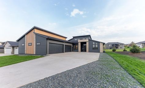 Check out this modern contemporary-style, slab-on-grade home from the Sioux Falls' Spring Parade of Homes. Shown: Vesta Steel Siding in Gilded Grain. Steel Siding, Modern Contemporary Style, Parade Of Homes, Sioux Falls, Keller Williams Realty, Keller Williams, Sioux, Sneak Peek, Modern Contemporary