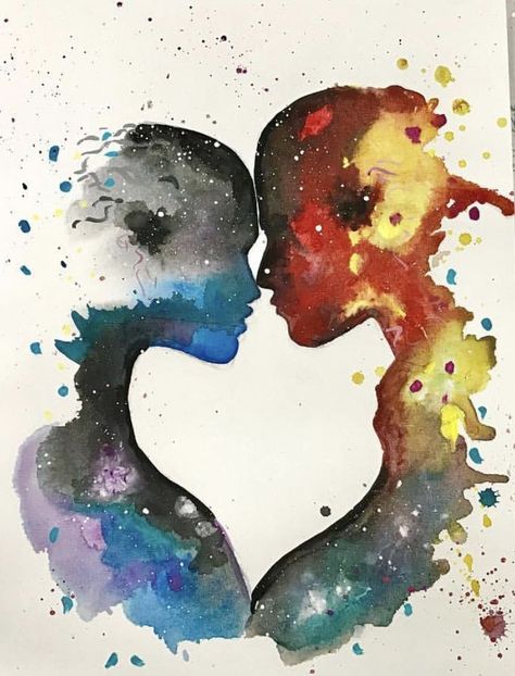 Couple Poses Painting, Watercolor Art Couple, Aquarelle Painting Ideas, Watercolor Couple Painting, Couple Watercolor Painting, Couples Painting Ideas, Couple Watercolor, Art Amour, Aquarelle Painting