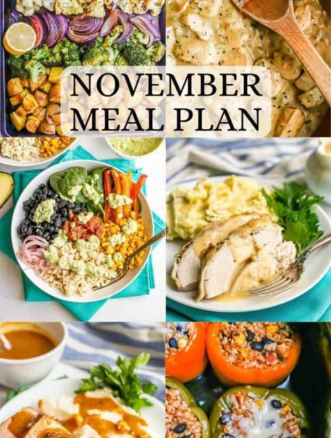 November Meal Plan Calendar, Monthly Supper Calendar, November Monthly Meal Plan, November Meal Plan, Gluten Free Monthly Meal Plan, December Meal Plan, Month Worth Of Meals, Month Of Meals, Month Worth Of Meals On A Budget