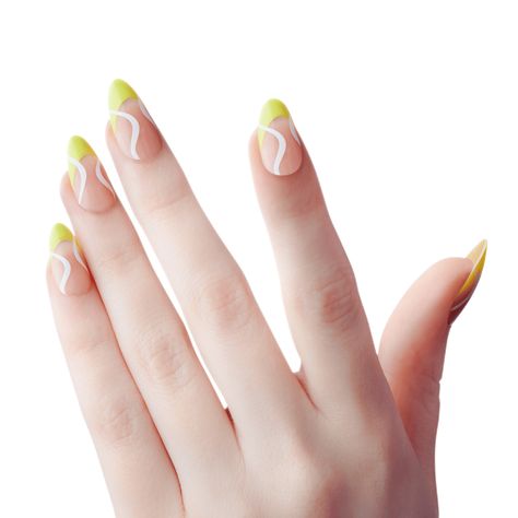 Nails With Yellow Tips, Tennis Nails, Nails With Yellow, Yellow Tips, Sports Nails, Pink Gel Nails, Fantasy Sports, Almond Shaped, Nail Kit