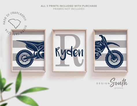 Motocross Room, Motocross Bedroom, Racing Bedroom, Shark Bathroom Decor, Motocross Decor, Dirt Bike Room, Boys Room Decals, Name Decor, Bedroom Theme