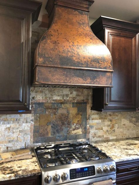 89 Designer Kitchens With Custom Vent Hoods | CopperSmith Live Edge Kitchen Table, Custom Vent Hoods, Kitchen Hood Design, Kitchen Range Hood, Vent Hood, Kitchen Range, Timeless Kitchen, Kitchen Hoods, Range Hood