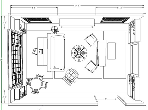 Living Room multi-use floor plan:  Library/play area; TV/conversation room; office; game corner. Entertainment Room Floor Plan, Home Office With Tv, Gen Math, Conversation Room, Game Corner, Modern Victorian Interiors, Living Room Floor Plans, Rectangular Living Rooms, Office Floor Plan