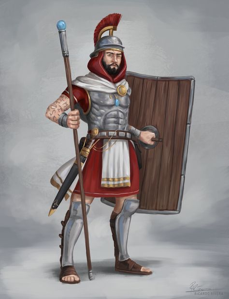 ArtStation - Roman Battlemage, Ricardo Rivera Mage Art, Battle Mage, Fantasy Fighter, Roman Characters, Elder Scrolls Art, Empire Romain, Spartan Warrior, Military Units, Roman Fashion