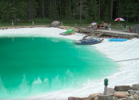 This Man Built a 300,000-Gallon Pool in His Backyard, and It's Insane Beach Area In Backyard, Man Made Lake, Home Made Pools, Farm Pool, Homemade Swimming Pools, Insane Pools, Backyard Beach, Swimming Pool Construction, Tank Pool