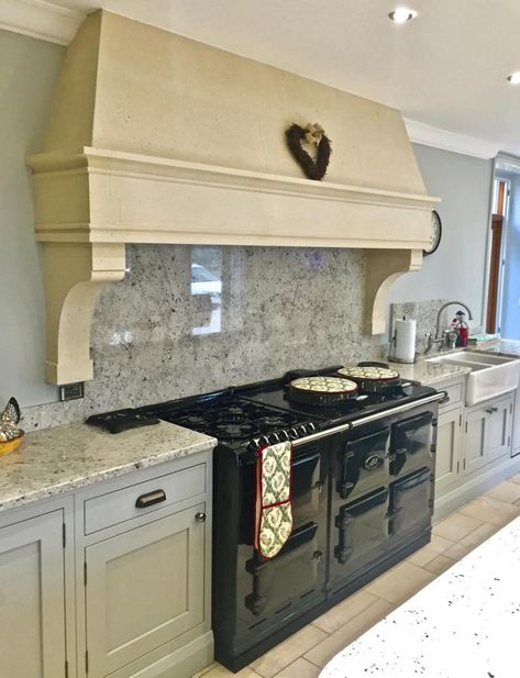 Harrogate - Kitchen Range Hood | Carvero #kitchen #canopy #hood #AGA #canopies #cookerhood Kitchen Canopy Ideas, Long Kitchens, Kitchen Canopy Hood, Kitchen Cooker Hood, Chateau Kitchen, Kitchen Mantle, Small American Kitchens, Aga Kitchen, Kitchen Canopy