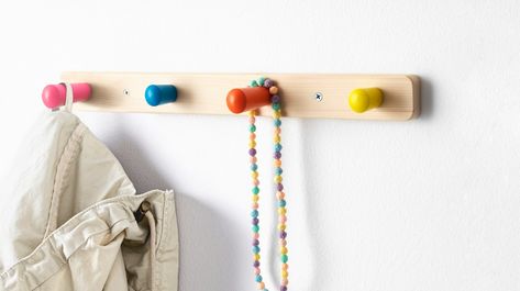 Kids' Wall Shelves & Hanging Bookshelves - IKEA Kids Wall Shelves, Colorful Knobs, Kids Storage Furniture, Hanging Bookshelves, Ikea New, Wood Appliques, Flat Pack Furniture, Clutter Free Home, Playroom Furniture