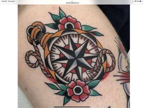 Cool Compass Tattoos, Compass Tattoos For Men, Compas Tattoo, Traditional Compass Tattoo, Nautical Compass Tattoo, Nautical Tattoo Sleeve, Compass Tattoos, Direction In Life, The Trend Spotter