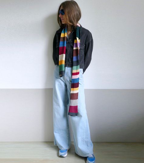 Knit Striped Scarf, Striped Scarf Knit Pattern, Average Outfits, Crochet Striped Scarf, Crochet Stripe Scarf, Textile Inspiration, Striped Scarf, Striped Scarves, Long Scarf