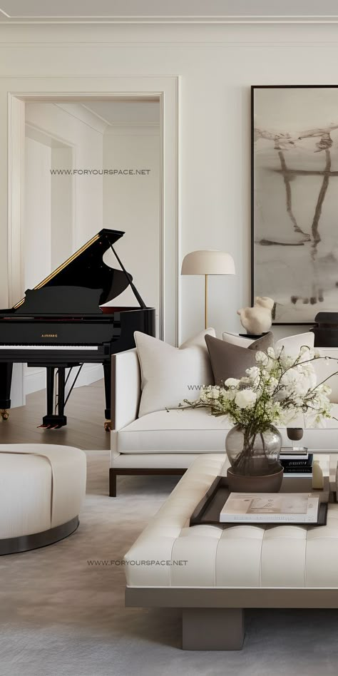 Piano Living Rooms, Formal Living Room Designs, Living Room Decor Lights, Transitional Interior Design, Living Room Furniture Layout, Aesthetic Living Room, Luxury House Interior Design, Classic Vibe, Transitional Living