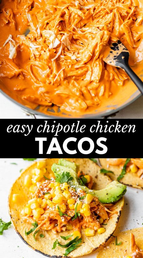 Chipotle Flavored Recipes, Chicken Taco Dinner Recipes, Best Chicken For Tacos, Chipotle Chicken Dinner Ideas, Chicken Bacon Chipotle Ranch Tacos, Copycat Taco Bell Chicken Chipotle Melt, Chipotle Chicken Recipe Dinners, Chicken Tacos Mexican, Creamy Shredded Chicken Tacos