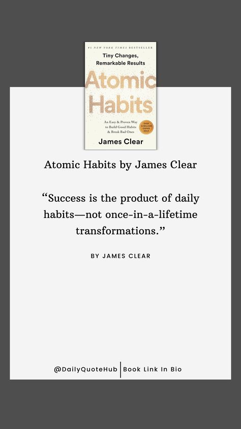 Atomic Habits by James Clear is a best-selling self-help book that offers practical strategies for building good habits and breaking bad ones. It emphasizes the power of small, incremental changes to achieve remarkable results over time. The book provides actionable advice and insights on habit formation, backed by scientific research. 🔍🔍🔍 Book Link In Bio 🙏🙏 #dailyquote #quotes #quotesofthedAY  #selfhelpquote #bestQuotes #SelfHelp #PersonalDevelopment #Habits #AtomicHabits #JamesClear The Power Of Habit Quotes, Atomic Habits Book Quotes, Atomic Habits Quotes, Atomic Habit, Atomic Habits Book, Habits Book, Human Muscular System, Habits Quotes, Self Help Quotes