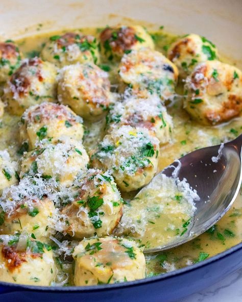 Giadzy - All the flavors of chicken piccata...in... | Facebook Chicken Picatta Meatball Recipe Giada, Giada's Chicken Piccata, Chicken Picatta Meatball Recipe, Lemon Piccata Chicken Meatballs, Chicken Meatball Picatta, Best Chicken Meatballs Ever, Erika Vetrini Recipes, Giadzy Recipes, Chicken Piccata Meatballs