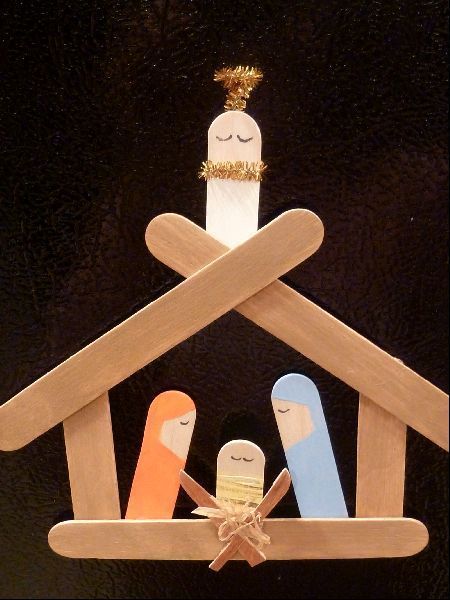 Christian Christmas Crafts, Popsicle Stick Ornaments, Christmas Easy, Kids Homemade, Nativity Crafts, The Nativity, Popsicle Stick Crafts, Easy Christmas Crafts, Crafts For Kids To Make