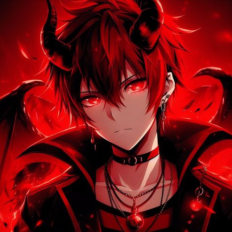 Demon Boy Pfp, Demon Anime Boy, Anime Fire Demon, Vampire Hybrid, Demon Pfp, Anime Boy With Black Hair And Red Eyes, Red Eyes Black Dragon Wallpaper, Devil Anime, Demon Fanart