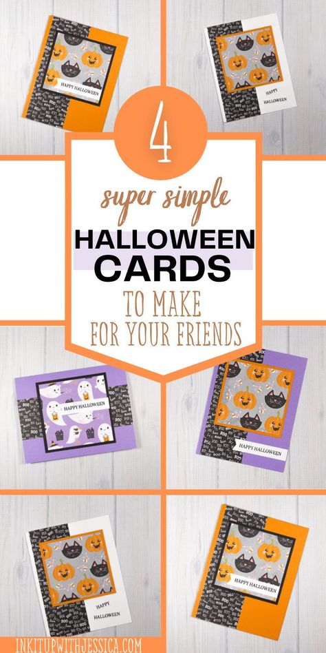 Easy Halloween Cards, Halloween Card Ideas, Creative Card Making Ideas, Card Making Ideas For Beginners, Halloween Cards Diy, Card Making Ideas Easy, Fancy Fold Card Tutorials, Carte Halloween, Halloween Cards Handmade