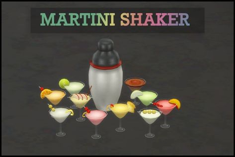 Apple Cider Martini, Sims 4 Kitchen, Martini Shaker, Classic Martini, Tumblr Sims 4, Sims 4 Gameplay, Custom Recipe, The Sims 4 Download, Sims 4 Cc Packs