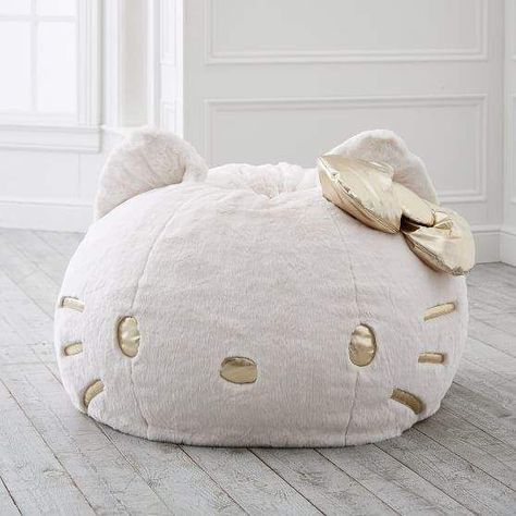 Hello Kitty® Beanbag #affiliate Kitty House, Big Bean Bags, Pottery Barn Kids Backpack, Lilly Prints, Gold Room, Hello Kitty Rooms, Pb Teen, Study Furniture, Cat Scratching Post