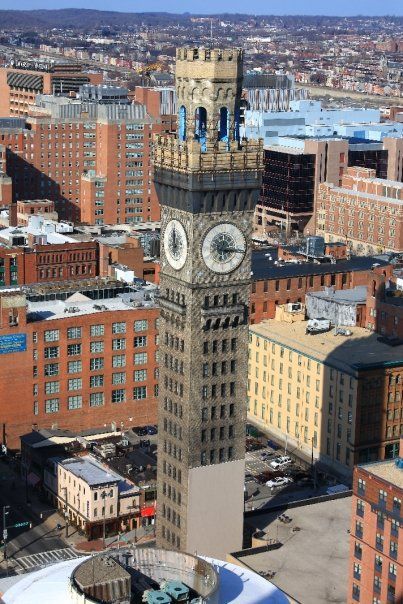 Bromo Seltzer Tower, located in downtown Baltimore.  Another part of Baltimore's interesting history! Baltimore Aesthetic, Downtown Baltimore, Baltimore Skyline, Historical Photography, Johns Hopkins Hospital, Tower Of Power, Charm City, Baltimore City, City Scene