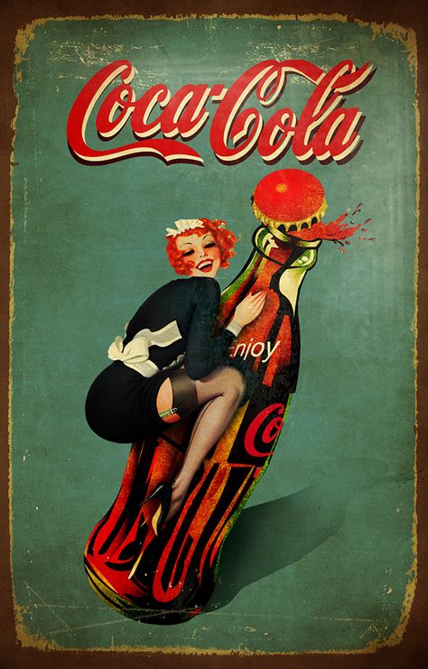 Coca Cola Poster, Poster Grafico, Coke Ad, Arte Pin Up, Always Coca Cola, Coca Cola Ad, Vintage Coke, Pin Up Girl Vintage, Coke Cola