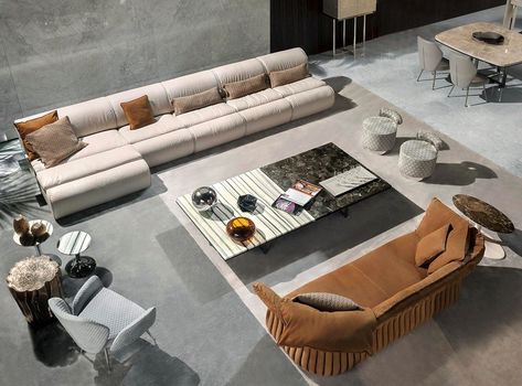 DENVER | Sofa By HESSENTIA | Cornelio Cappellini Under Sofa Table, Cornelio Cappellini, Modular Sofa Design, Classy Living Room, Luxury Italian Furniture, Modern Houses Interior, Living Room Collections, Contemporary Sofa, Italian Furniture