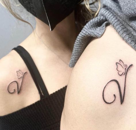 46 Unique Initial Tattoos For Men and Women - Our Mindful Life V Design Tattoo, V Letter Tattoo Designs For Women, Initial V Tattoo, V Tattoo Ideas, V Initial Tattoo, Letter V Tattoo Ideas, V Tattoo Letter Design, V Letter Tattoo, Initial Tattoos