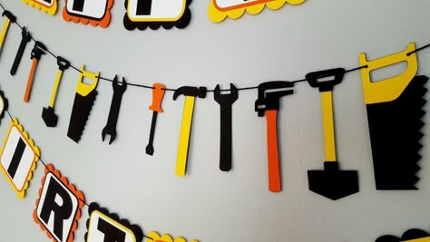 Tools Birthday Party, Fathers Day Banner, Construction Theme Birthday Party, Construction Theme Party, Diy Birthday Banner, Construction Birthday Parties, Trucks Birthday Party, Tool Party, Construction Theme