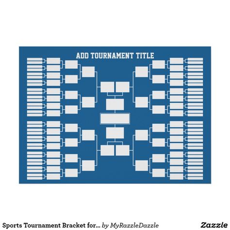 Sports Tournament Bracket for 64 Teams Poster School Sports Posters, Fifa Poster, Physical Education Bulletin Boards, Tournament Bracket, Office Pool, Athlete Gifts, Basketball Tournament, Poster Decor, Baseball Gifts