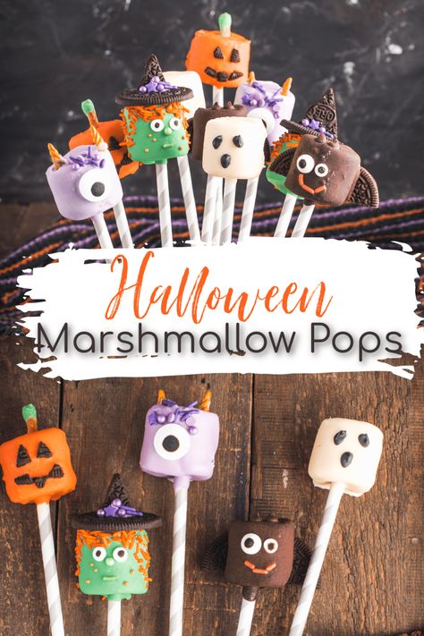 Marshmallow Halloween Treats, Halloween Marshmallows, Marshmallow Ghosts, Marshmallow Halloween, Halloween Food Snacks, Halloween Dip, Fun Halloween Desserts, Cookie Exchange Ideas, Halloween Sleepover