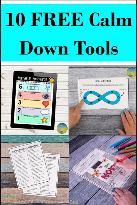 Calm Down Corner For Kindergarten, Calm Down Corner Classroom Free Printable, Breathing Boards Free, Calm Down Kit Preschool, Calm Down Printables Free, Preschool Coping Skills Activities, Calm Down Corner Posters Free, Calm Corner Free Printables, Calm Down Room School