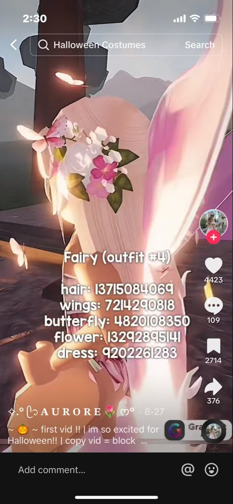 Berry Avenue Codes Mermaid, Mermaid Codes Berry Ave, Roblox Fairy Outfit Codes, Id Code Berry Avenue Outfit, Berry Avenue Codes Princess, Cute Fairy Blush Roblox Code, Roblox Costume Codes, Halloween Costumes Berry Ave Codes, Berry Avenue Halloween Outfit Codes