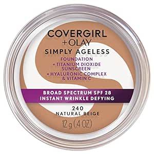 COVERGIRL & Olay Simply Ageless Instant Wrinkle-Defying Foundation, Natural Beige 0.4 Fl Oz (Pack of 1) Best Foundation For Dry Skin, Mouth Wrinkles, Foundation For Dry Skin, Foundation With Spf, Foundation Primer, Too Faced Foundation, Skin Foundation, Best Foundation, Younger Looking Skin