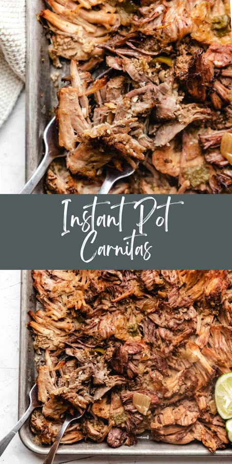 Crispy Instant Pot Carnitas Instapot Carnitas Recipe, Pork Shoulder Roast Recipes Instant Pot, Insta Pot Carnitas Recipe, Pork Chunks Recipes Instant Pot, Pork Tenderloin Carnitas Instant Pot, Pork Shoulder Pressure Cooker Recipes, Carnitas Instant Pot Recipes, Insta Pot Carnitas, Frozen Pork Shoulder Instant Pot