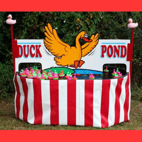 This Duck Pond is a delightful throw-back to the old midway classic.  With the ducks bobbing and floating around, this is a favorite of young children.  It can be played as a match game or as a prize every time. Duck Pond Carnival Game, Duck Pond Game, Midway Games, New Year's Games, Duck Pins, Duck Pond, Fall Fest, Match Game, Big Country