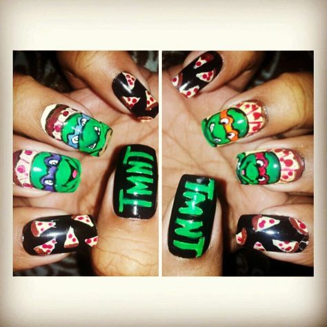 Tmnt Inspired Nails, Ninja Turtle Nails, Turtle Nails, Inspired Nails, Ninja Turtle, Mutant Ninja, Teenage Mutant Ninja Turtles, Teenage Mutant, Teenage Mutant Ninja